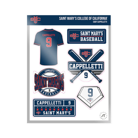 SMC - NCAA Baseball : Cody Cappelletti - Sticker Sheet-0