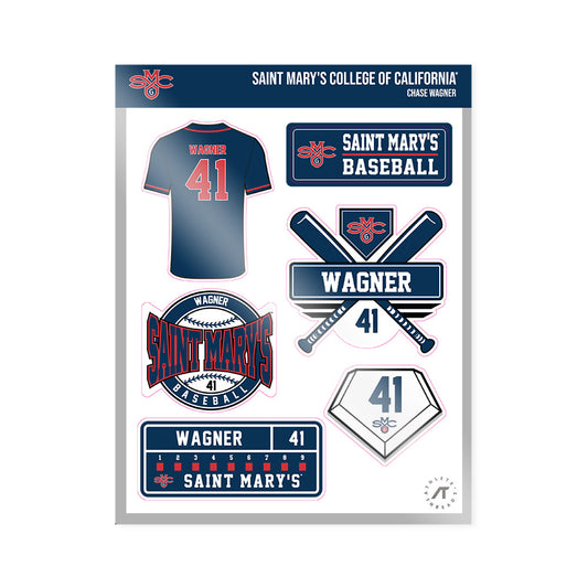 SMC - NCAA Baseball : Chase Wagner - Sticker Sheet-0