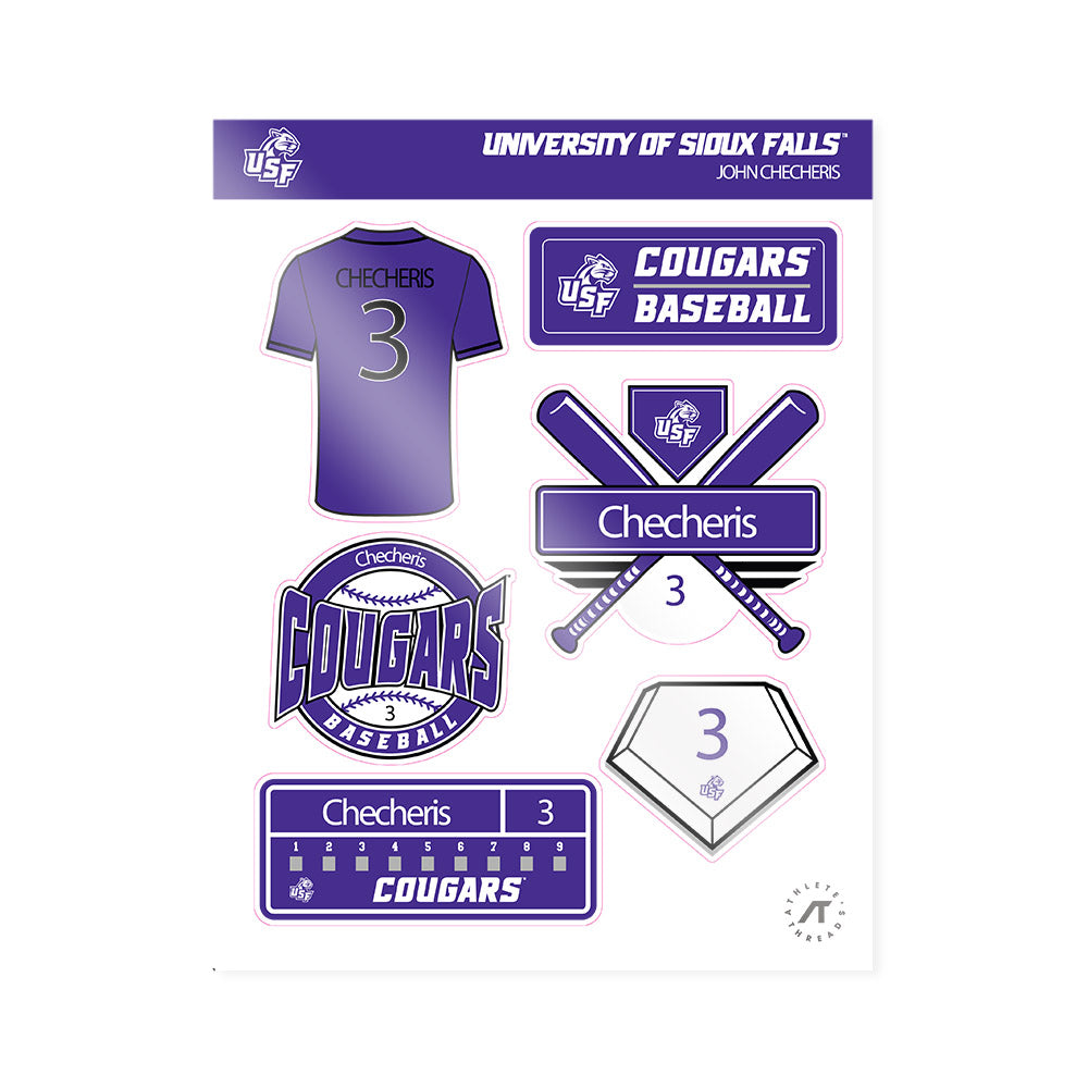 Sioux Falls - NCAA Baseball : John Checheris - Sticker Sheet-0
