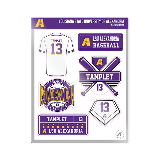 LSUA - NCAA Baseball : Nash Tamplet - Sticker Sheet-0