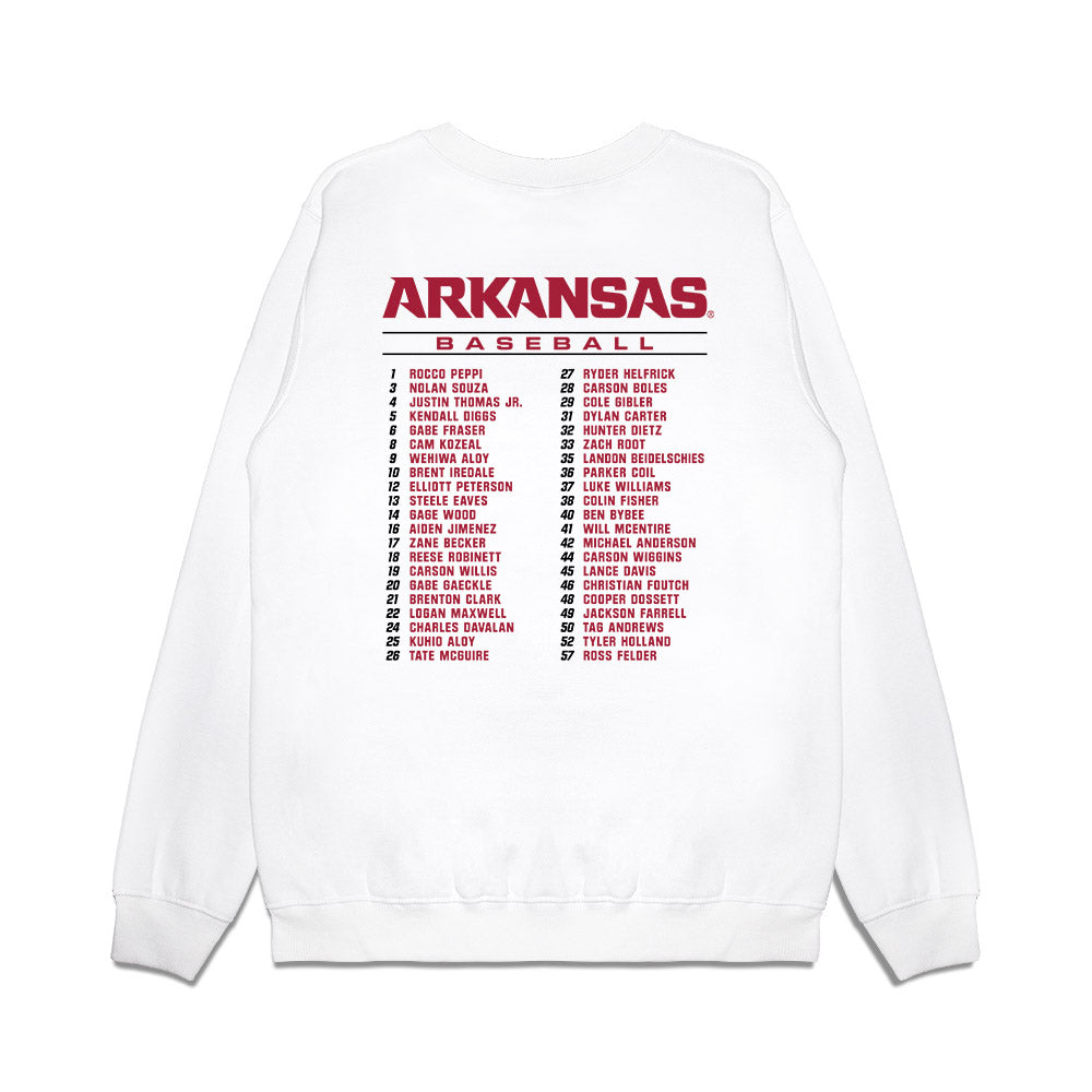 Arkansas - NCAA Baseball : - Roster Premium Crewneck Sweatshirt-1