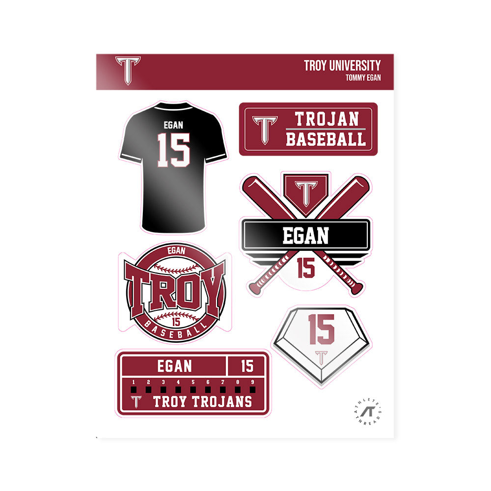 Troy - NCAA Baseball : Tommy Egan - Sticker Sheet-0