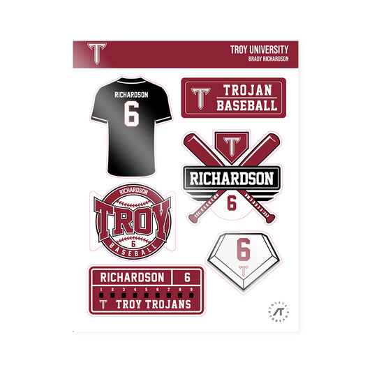 Troy - NCAA Baseball : Brady Richardson - Sticker Sheet-0