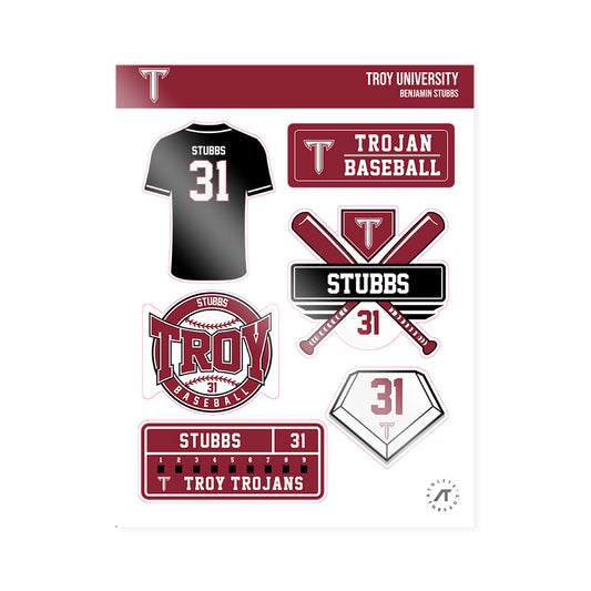 Troy - NCAA Baseball : Benjamin Stubbs - Sticker Sheet-0