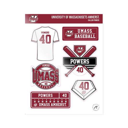 UMass - NCAA Baseball : Callen Powers - Sticker Sheet-0