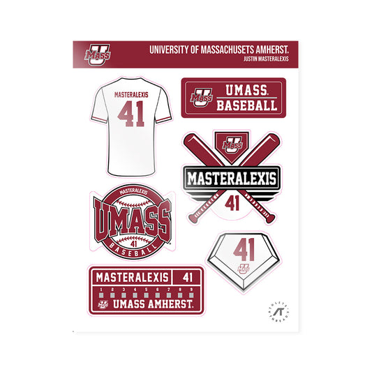 UMass - NCAA Baseball : Justin Masteralexis - Sticker Sheet-0