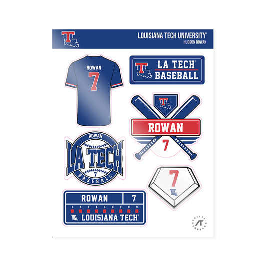 LA Tech - NCAA Baseball : Hudson Rowan - Sticker Sheet-0