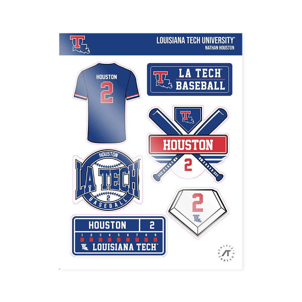 LA Tech - NCAA Baseball : Nathan Houston - Sticker Sheet-0