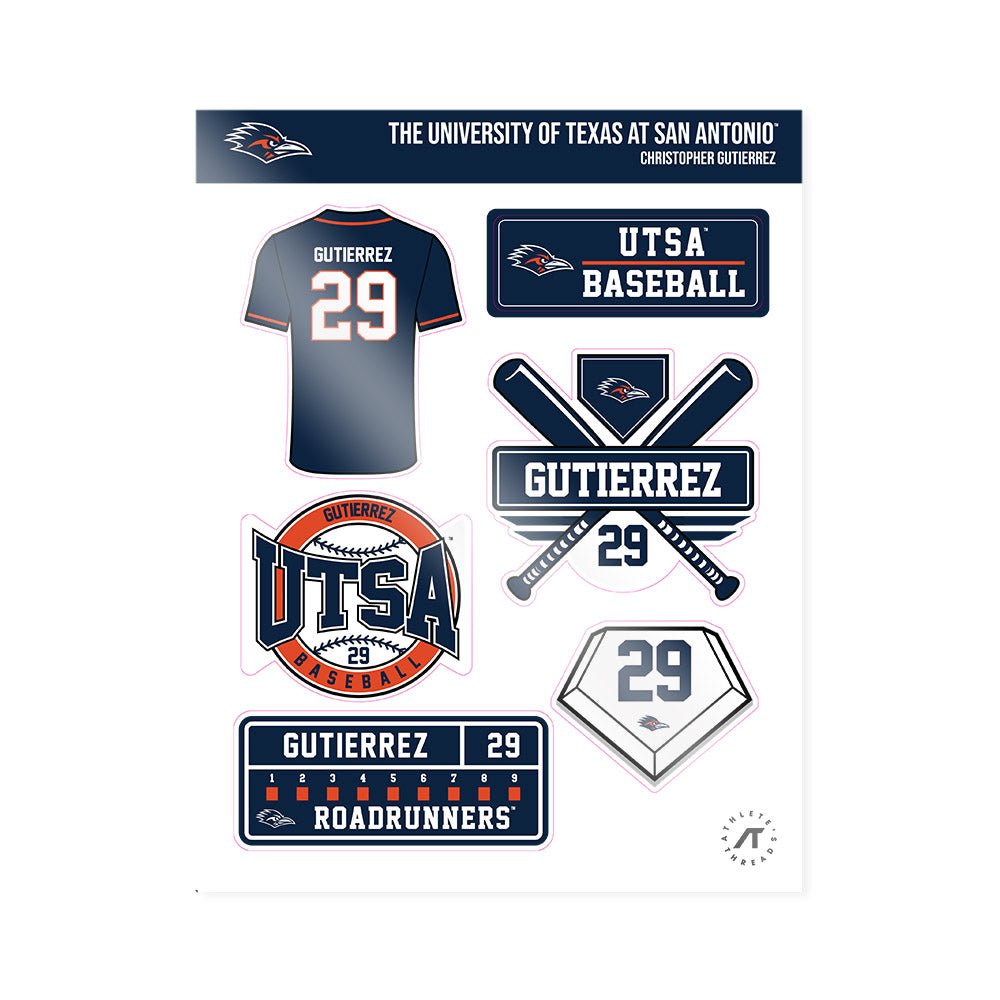 UTSA - NCAA Baseball : Christopher Gutierrez - Sticker Sheet-0