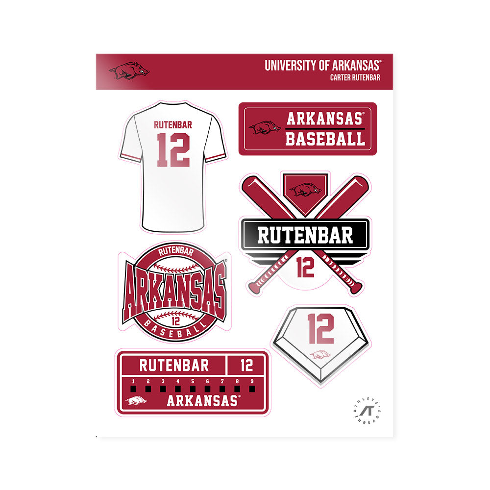 Arkansas - NCAA Baseball : Carter Rutenbar - Sticker Sheet-0