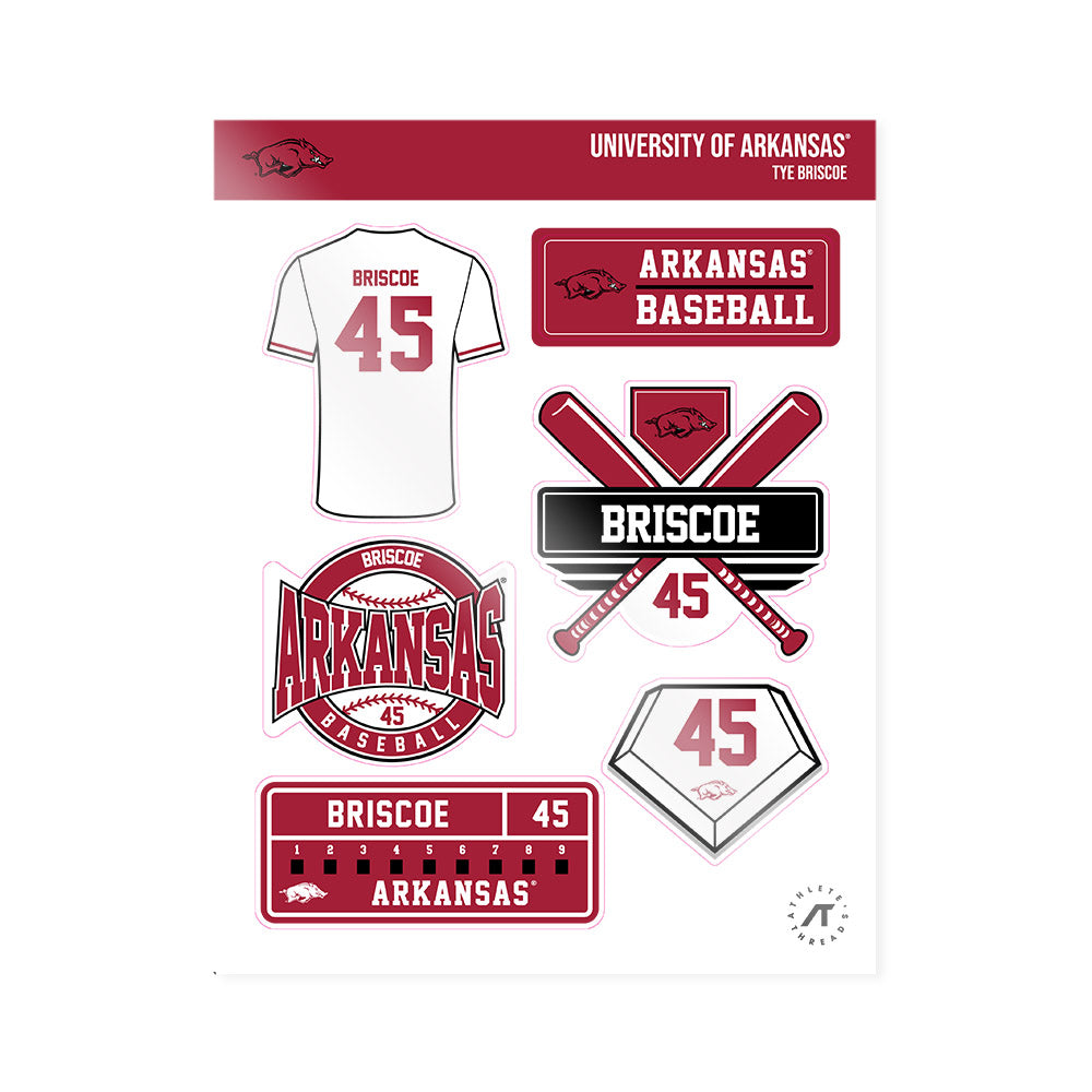 Arkansas - NCAA Baseball : Tye Briscoe - Sticker Sheet-0