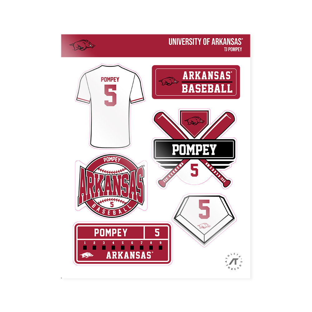 Arkansas - NCAA Baseball : TJ Pompey - Sticker Sheet-0