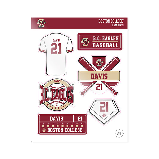 Boston College - NCAA Baseball : Champ Davis - Sticker Sheet-0