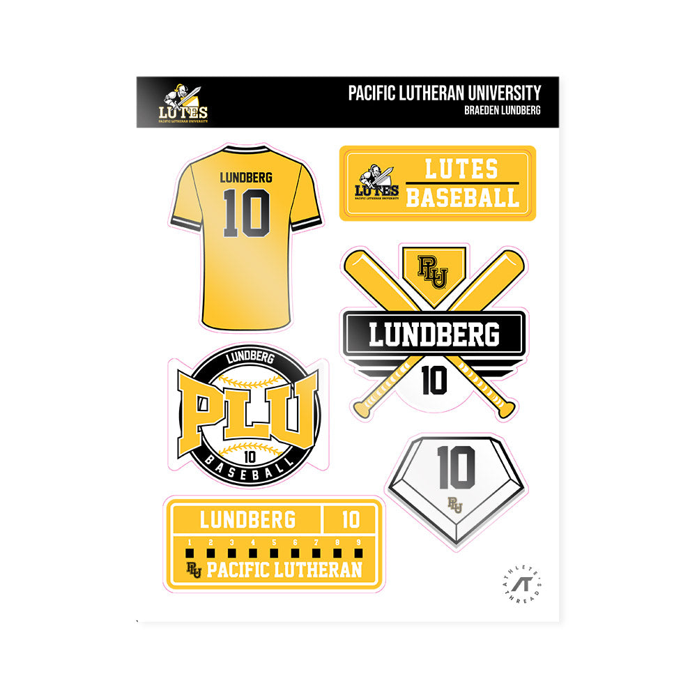 PLU - NCAA Baseball : Braeden Lundberg - Sticker Sheet-0