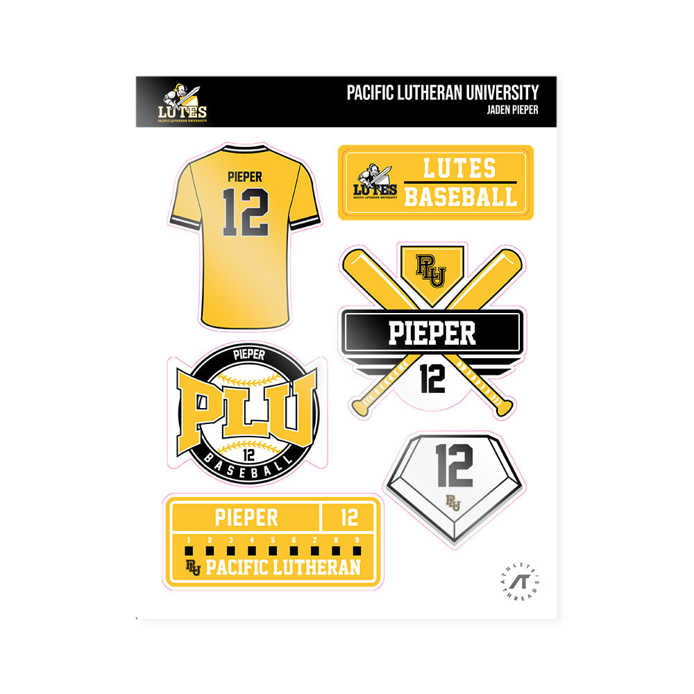 PLU - NCAA Baseball : Jaden Pieper - Sticker Sheet-0