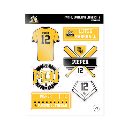 PLU - NCAA Baseball : Jaden Pieper - Sticker Sheet-0