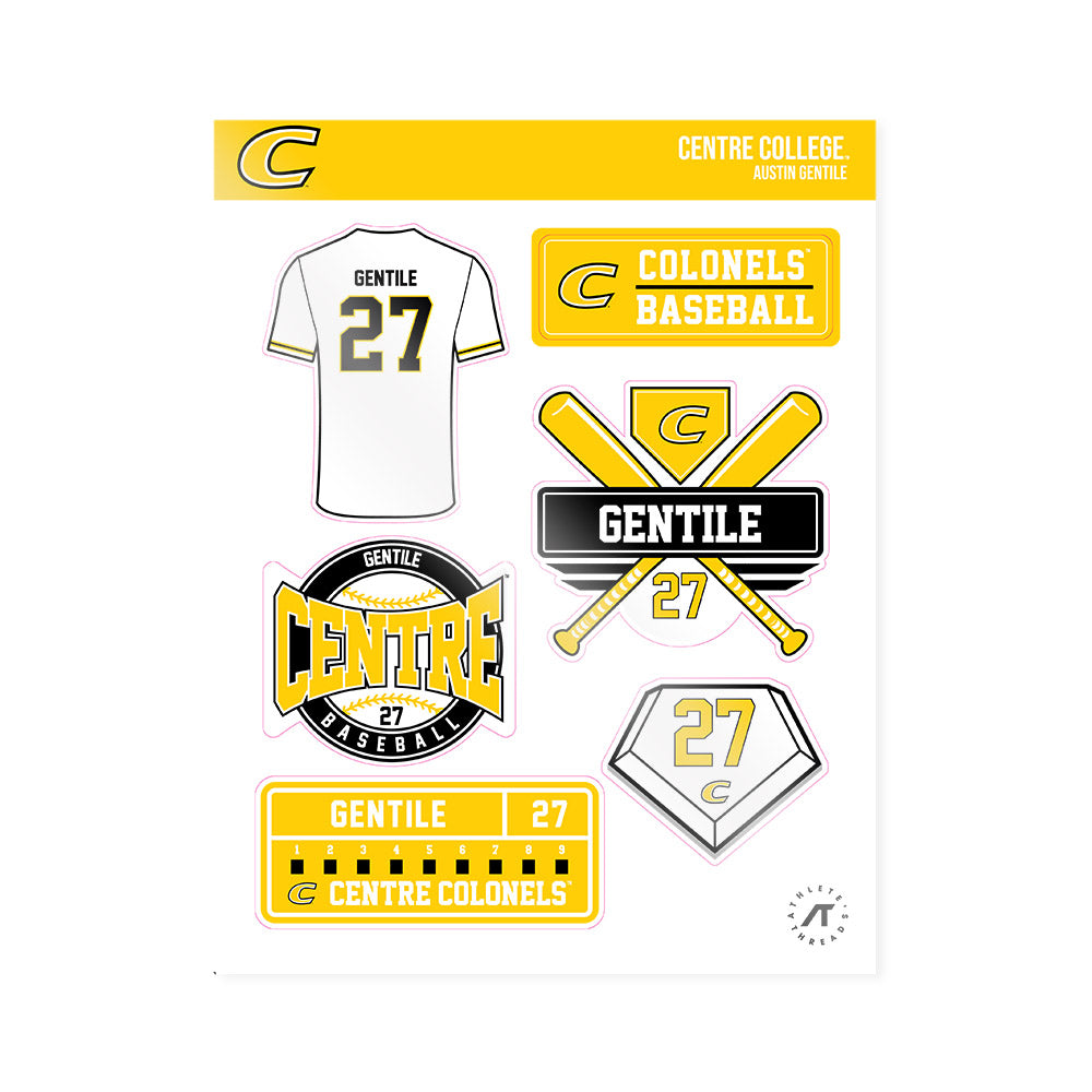 Centre College - NCAA Baseball : Austin Gentile - Sticker Sheet-0