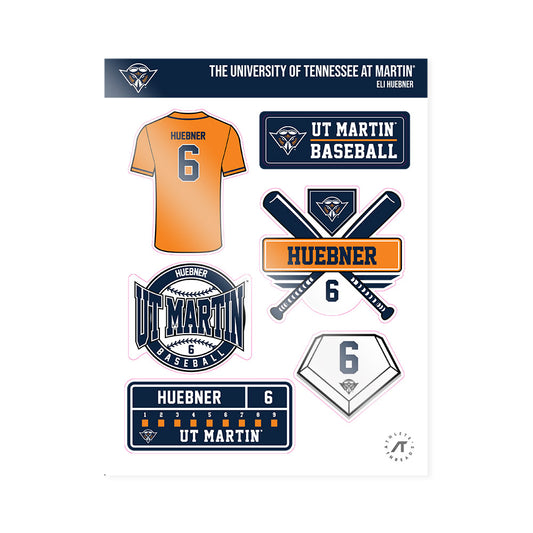 UT Martin - NCAA Baseball : Eli Huebner - Sticker Sheet-0