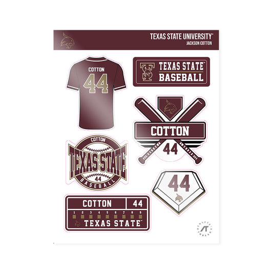 Texas State - NCAA Baseball : Jackson Cotton - Sticker Sheet-0