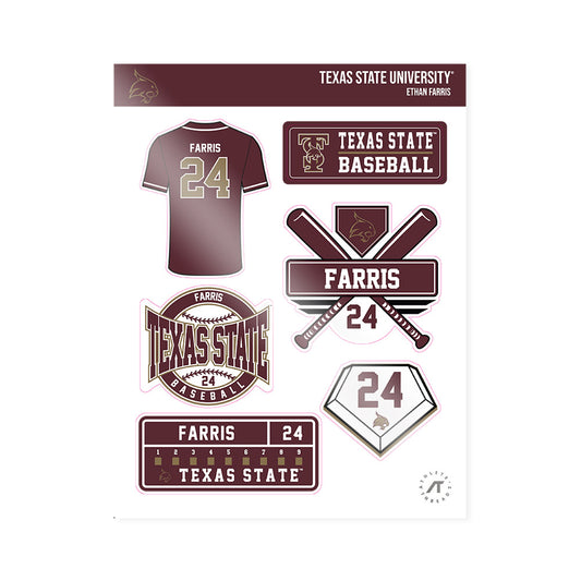 Texas State - NCAA Baseball : Ethan Farris - Sticker Sheet-0