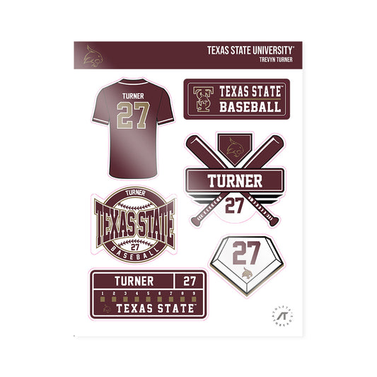 Texas State - NCAA Baseball : Trevyn Turner - Sticker Sheet-0