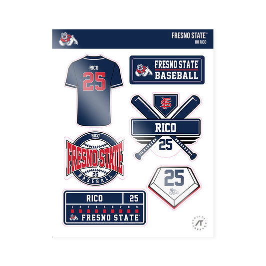 Fresno State - NCAA Baseball : Bo Rico - Sticker Sheet-0