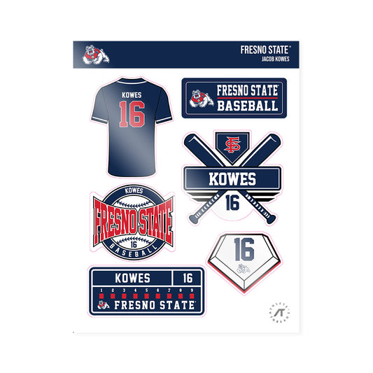 Fresno State - NCAA Baseball : Jacob Kowes - Sticker Sheet-0