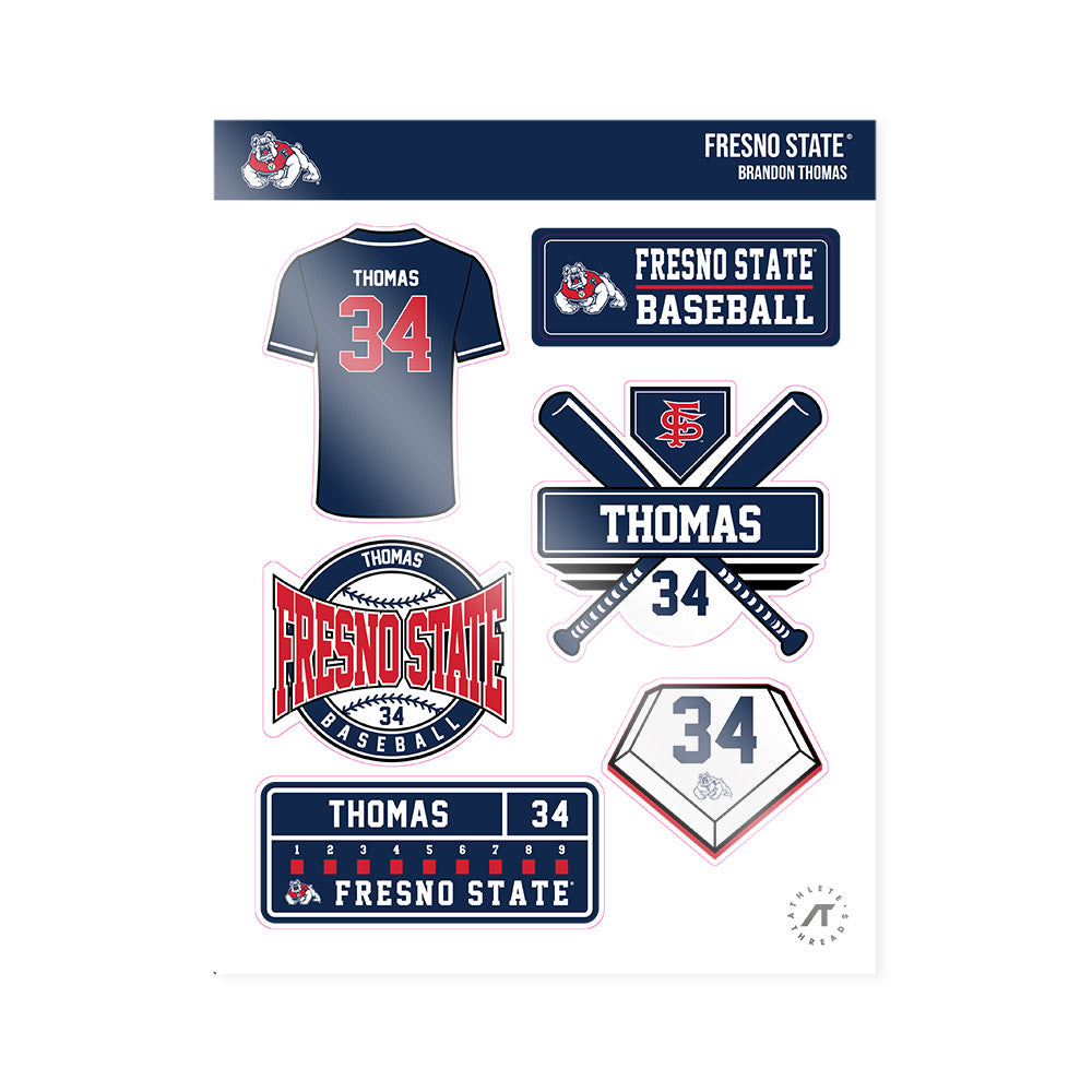 Fresno State - NCAA Baseball : Brandon Thomas - Sticker Sheet-0