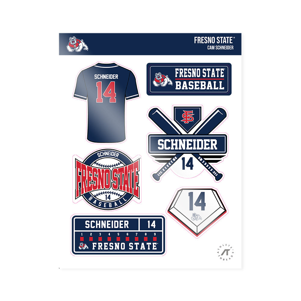 Fresno State - NCAA Baseball : Cam Schneider - Sticker Sheet-0