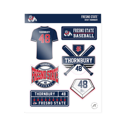 Fresno State - NCAA Baseball : Wyatt Thornbury - Sticker Sheet-0