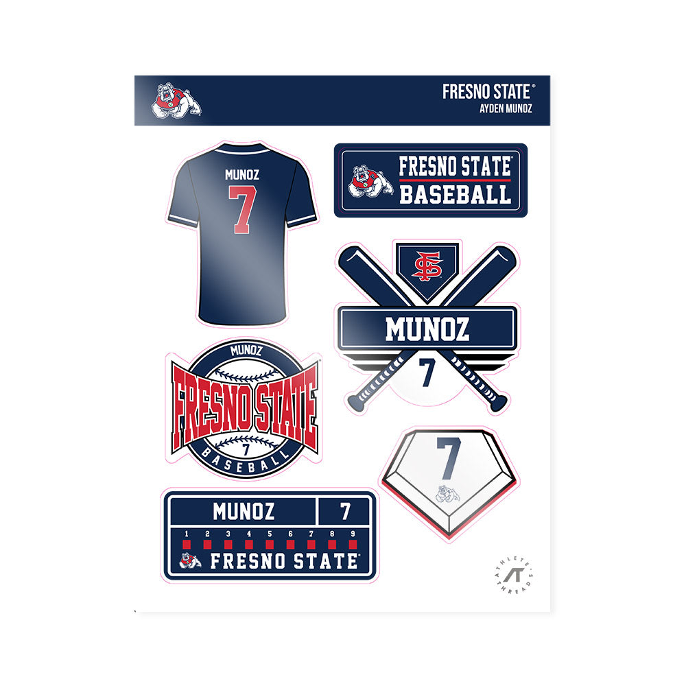 Fresno State - NCAA Baseball : Ayden Munoz - Sticker Sheet-0