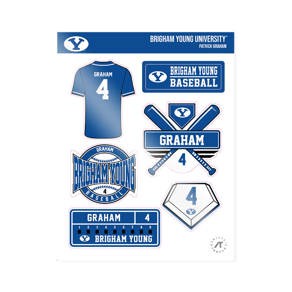 BYU - NCAA Baseball : Patrick Graham - Sticker Sheet-0