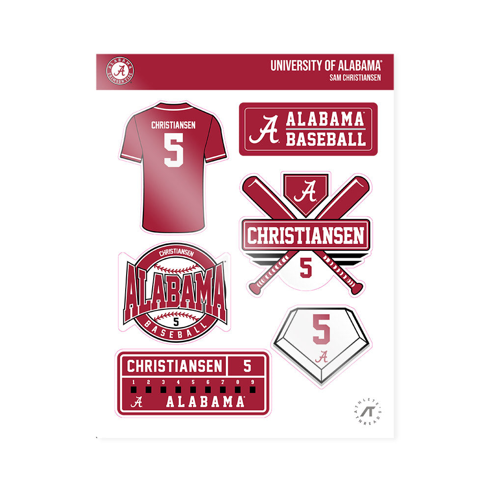 Alabama - NCAA Baseball : Sam Christiansen - Sticker Sheet-0
