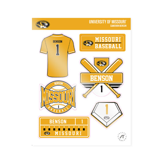 Missouri - NCAA Baseball : Cameron Benson - Sticker Sheet-0