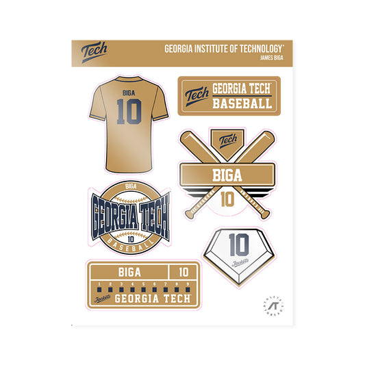 Georgia Tech - NCAA Baseball : James Biga - Sticker Sheet-0