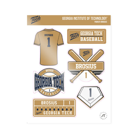 Georgia Tech - NCAA Baseball : Parker Brosius - Sticker Sheet-0