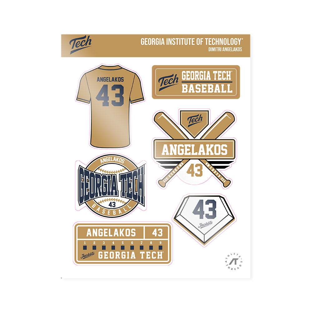 Georgia Tech - NCAA Baseball : Dimitri Angelakos - Sticker Sheet-0