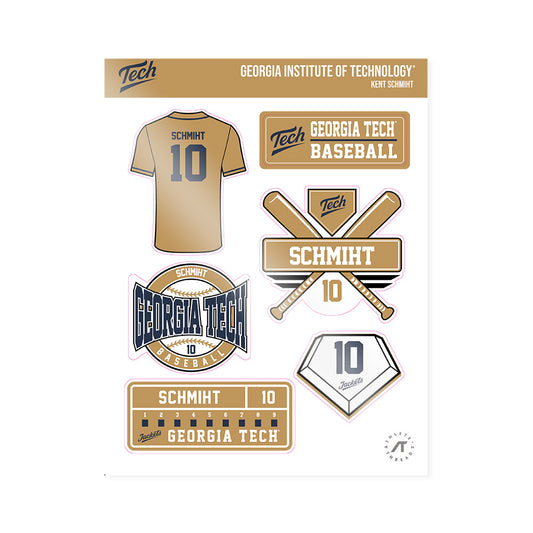 Georgia Tech - NCAA Baseball : Kent Schmiht - Sticker Sheet-0
