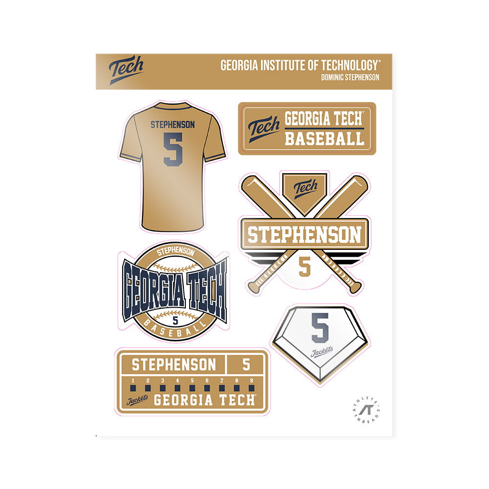 Georgia Tech - NCAA Baseball : Dominic Stephenson - Sticker Sheet-0