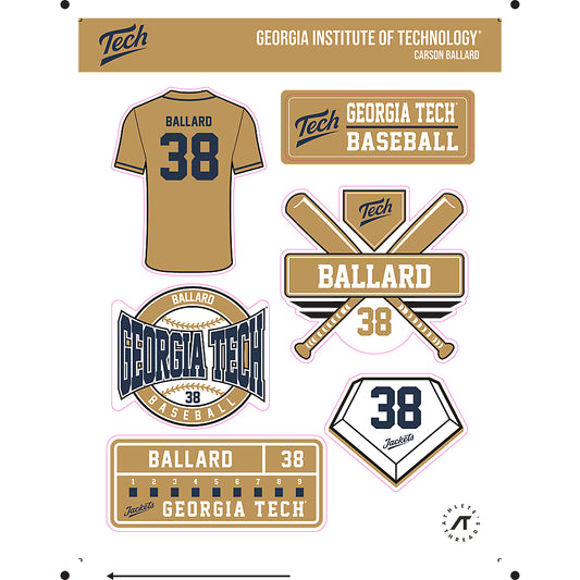 Georgia Tech - NCAA Baseball : Carson Ballard - Sticker Sheet-0
