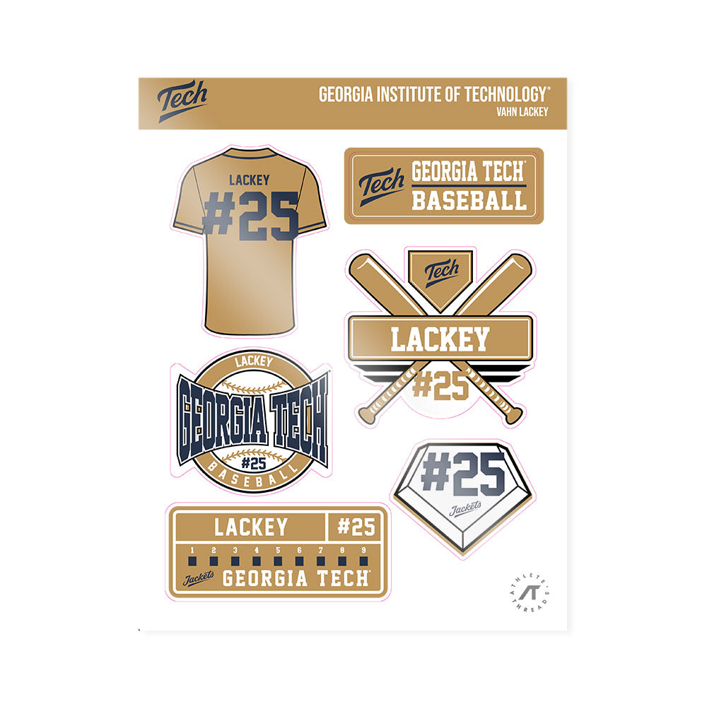 Georgia Tech - NCAA Baseball : Vahn Lackey - Sticker Sheet-0