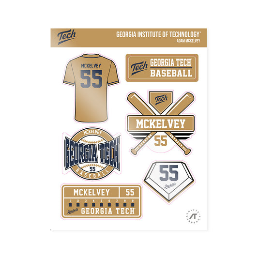 Georgia Tech - NCAA Baseball : Adam Mckelvey - Sticker Sheet-0