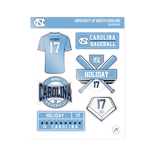 UNC - NCAA Baseball : Talan Holiday - Sticker Sheet-0