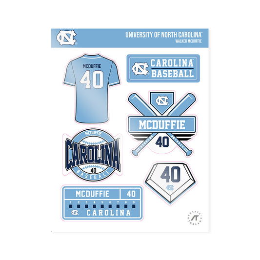 UNC - NCAA Baseball : Walker McDuffie - Sticker Sheet-0