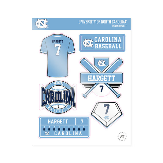 UNC - NCAA Baseball : Perry Hargett - Sticker Sheet-0