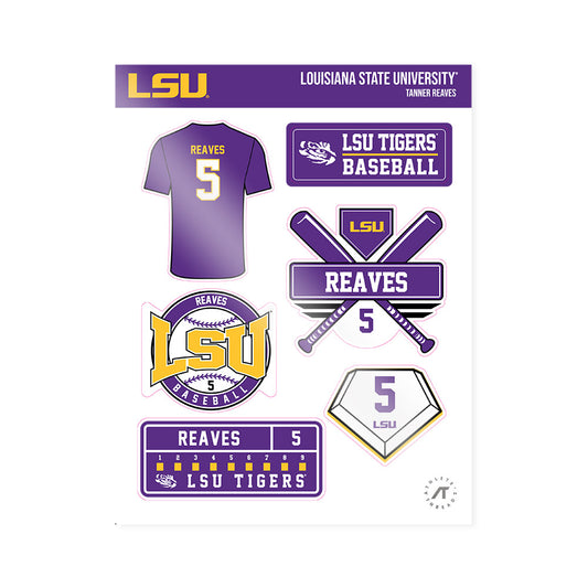 LSU - NCAA Baseball : Tanner Reaves - Sticker Sheet-0