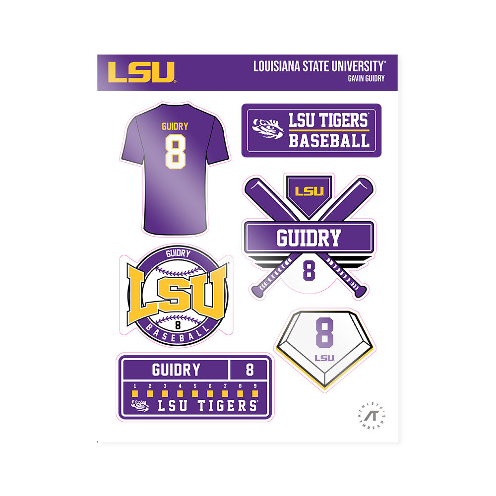 LSU - NCAA Baseball : Gavin Guidry - Sticker Sheet-0