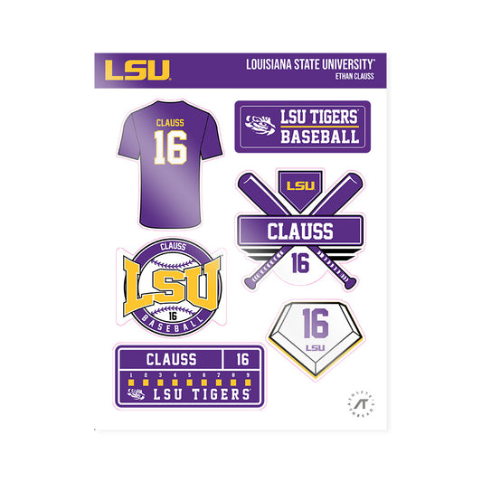LSU - NCAA Baseball : Ethan Clauss - Sticker Sheet-0