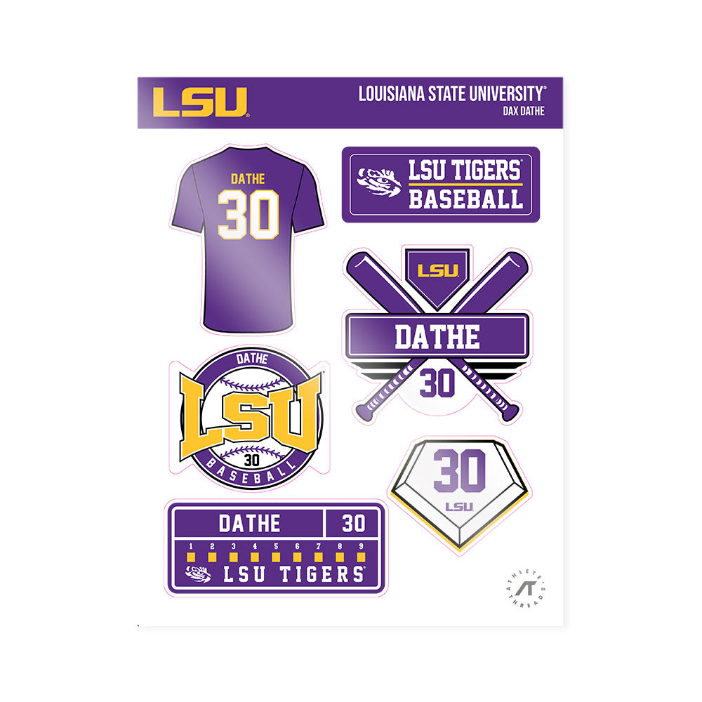 LSU - NCAA Baseball : Dax Dathe - Sticker Sheet-0