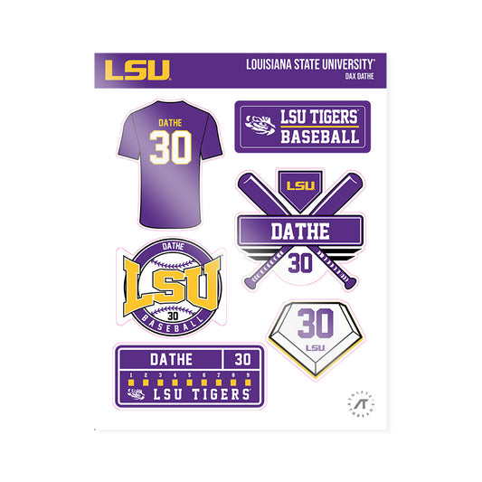LSU - NCAA Baseball : Dax Dathe - Sticker Sheet-0